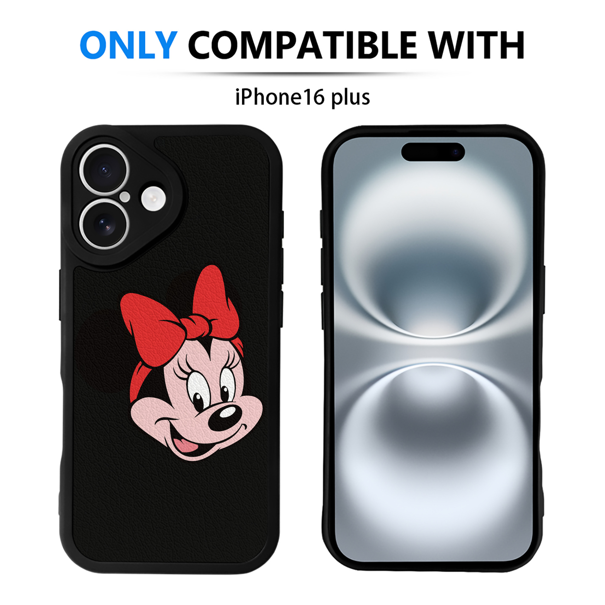 （画像用） ミッキーマウス Mickey Mouse 【iPhone 16シリーズ対応】シリコンスマホケース（レザー調） 材質：シリコン